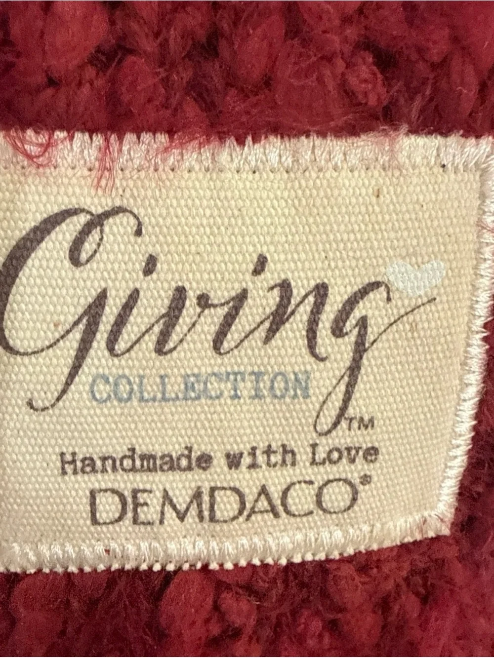 DEMDACO Giving Collection Giving Heart Weighted Pillow Red Knit Soft